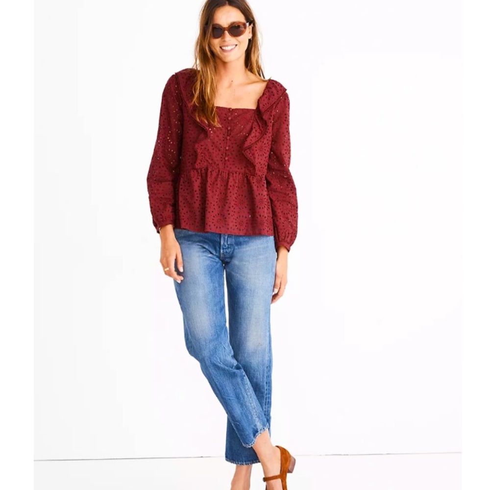 Madewell Eyelet Pom-Pom Top